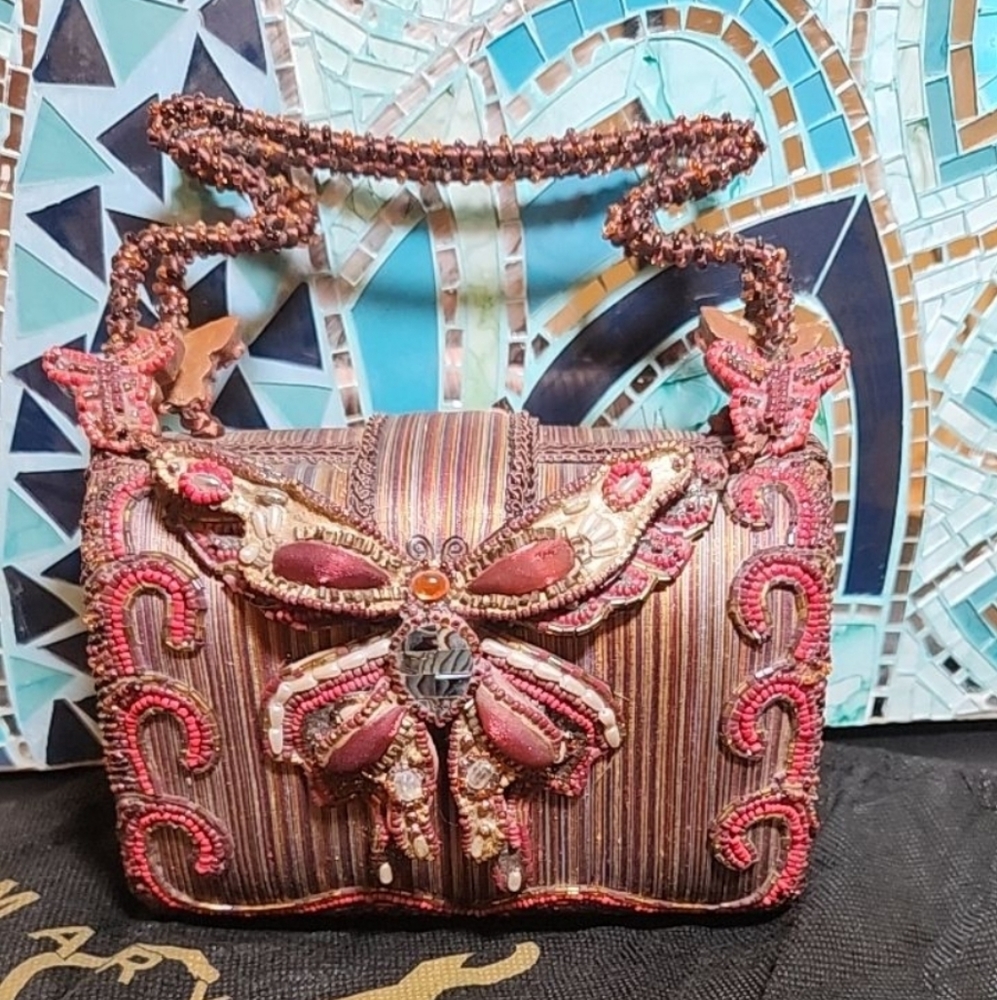 Vintage Mary Frances Butterfly Purse